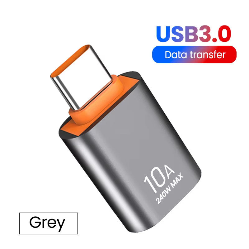 10A OTG USB 3.0 to Type C Adapter USB Female to Type C Male Fast Charging Adadpter OTG USB C for Xiaomi Samsung Laptop PC