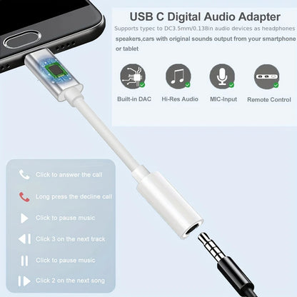 Type C to 3.5Mm Aux Adapter 3 5 Jack Audio Cable for Huawei Xiaomi Redmi POCO Sumsang LG 3.5MM to 8Pin Aux Adputer for Iphone