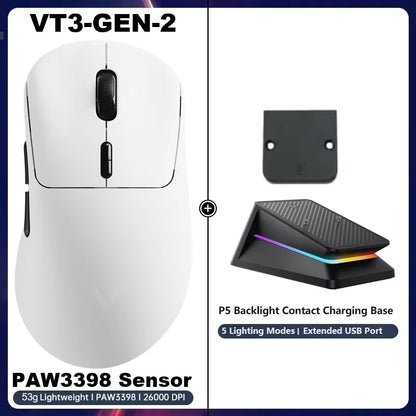 VT3 GEN-2 Wireless Gaming Mouse 53G Lightweight 8Khz Polling Rate 26000DPI 10 Programmable Buttons Optical Sensor