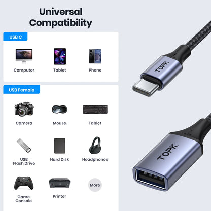 USB C to USB a Dapter OTG Cable Type C Male to USB 3.0 2.0 Female Cable for Macbook Pro Samsung Type C Adapter