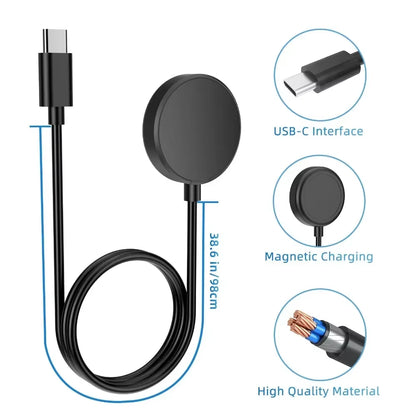 For Samsung Galaxy Watch 7/6/6 Classic/5/5 Pro/4/4 Classic Chargers USB-C Charger Smart Watch Accessories Replacement Charger