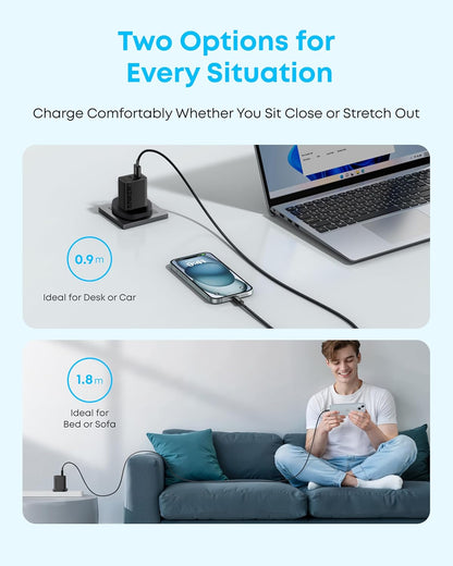 Anker USB C Charger Cable, 2-Pack 3 Ft (0.9 M) USB to USB C Cable, USB a to USB