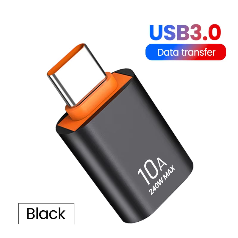 10A OTG USB 3.0 to Type C Adapter USB Female to Type C Male Fast Charging Adadpter OTG USB C for Xiaomi Samsung Laptop PC