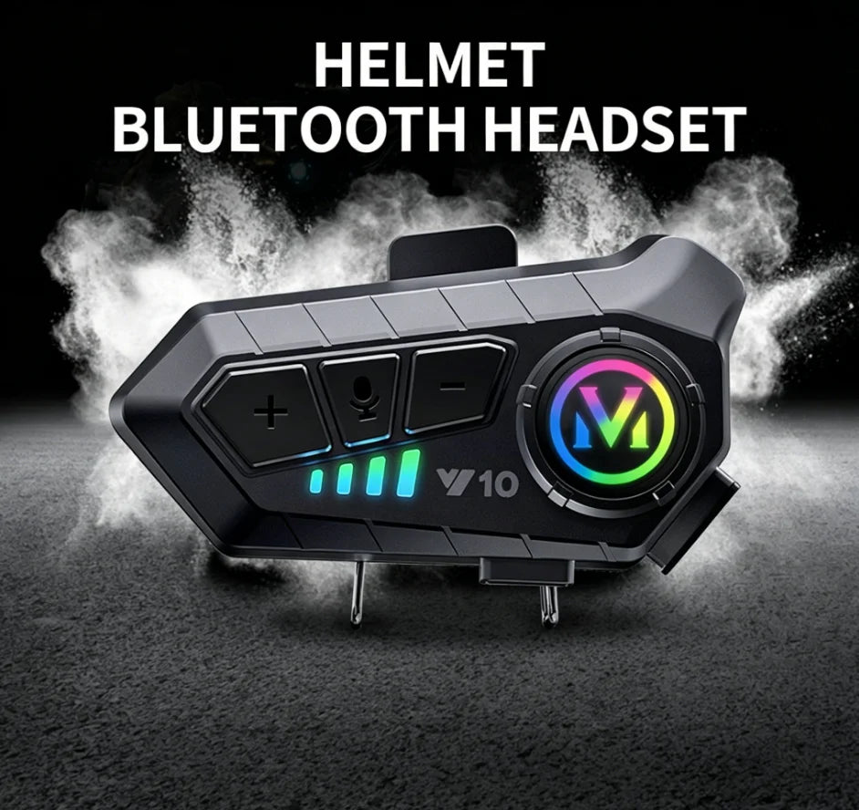 Helmet Headset Bluetooth5.3 Earphone IPX6 Waterproof MP3 Player HD Sound Moto Wireless Headphone with Mic Motorcycle Accessories